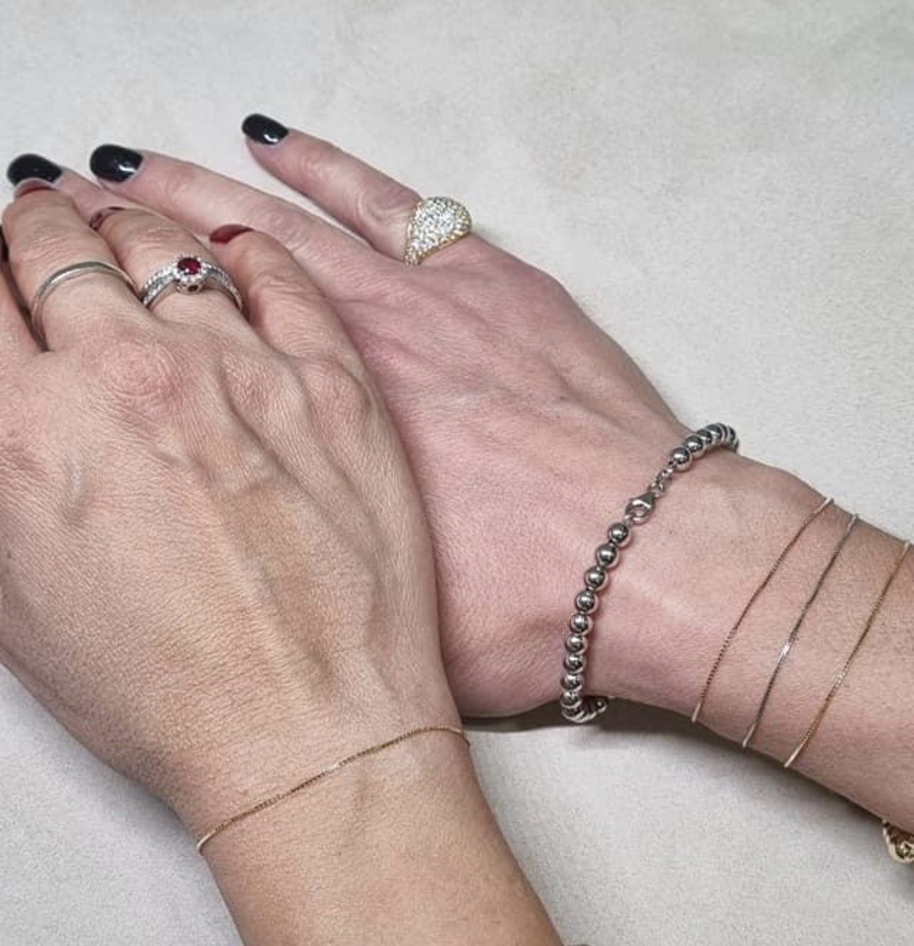Set 3 Bracciali Oro Doppio Strato Per Braccio E Polso | Anello Aperto E Bracciale Regolabili - Metallo Placcato Oro